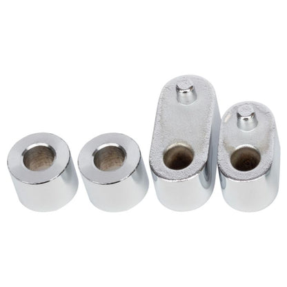 Chrome 3/4" Driver Floorboard Extension Kit for Harley  brackets bottom