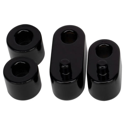 Black 3/4" Driver Floorboard Extension Kit for Harley brackets bottom