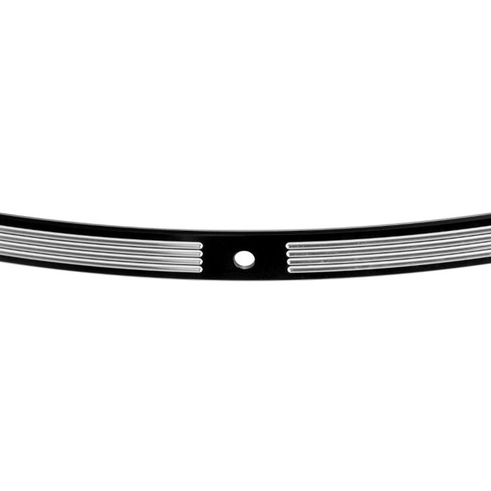 Harley® '14+ Touring Contrast Cut Billet Windshield Trim in Black close up