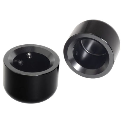 Harley® Front Axle Nut Cover smooth Black from HOGWORKZ side