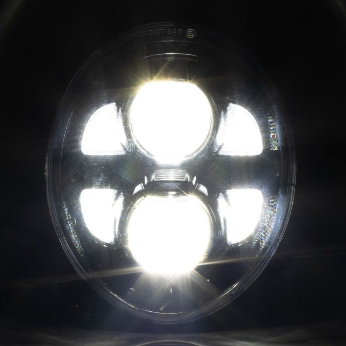 Harley® Breakout LED Black Headlight from HOGWORKZ high beam