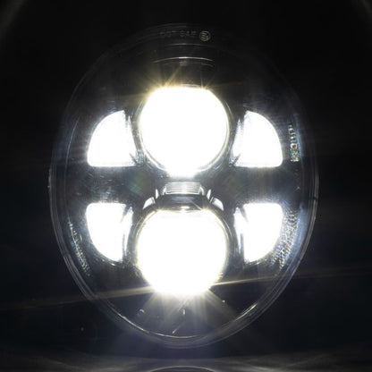 Harley® Breakout LED Black Headlight from HOGWORKZ high beam