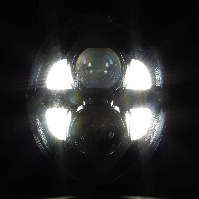 Harley® Breakout LED Black Headlight from HOGWORKZ low beam
