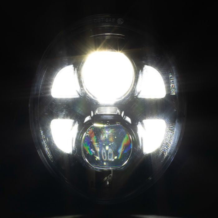 Harley® Breakout LED Black Headlight from HOGWORKZ light effect
