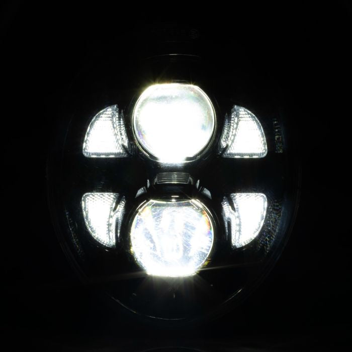 Harley® Breakout LED Black Headlight from HOGWORKZ far light