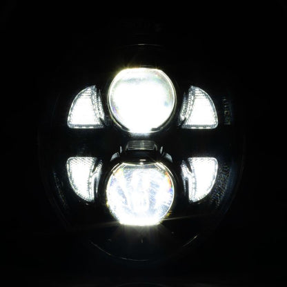 Harley® Breakout LED Black Headlight from HOGWORKZ far light