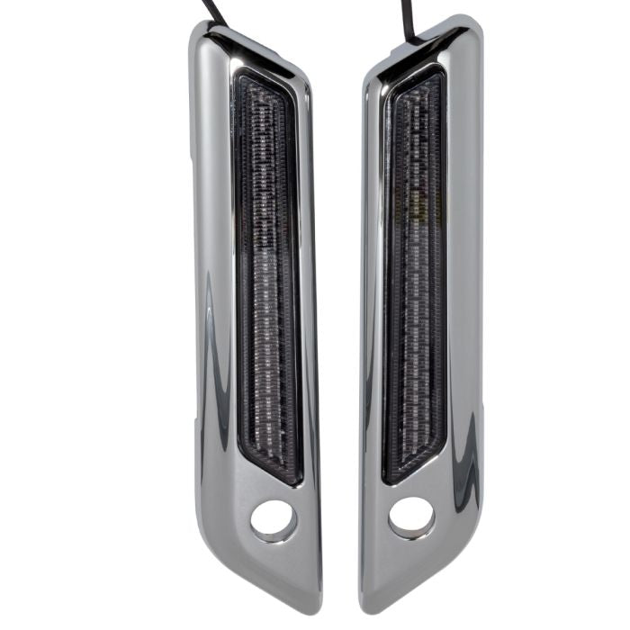 Chrome Saddlebag LED Latch Coverz™ for Harley® Touring from HOGWORKZ up
