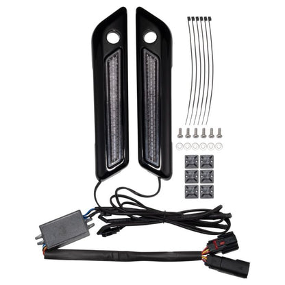 Black Saddlebag LED Latch Coverz™ for Harley® Touring from HOGWORKZ kit