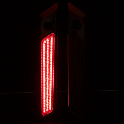 Chrome Saddlebag LED Latch Coverz™ for Harley® Touring Red Lens from HOGWORKZ left light