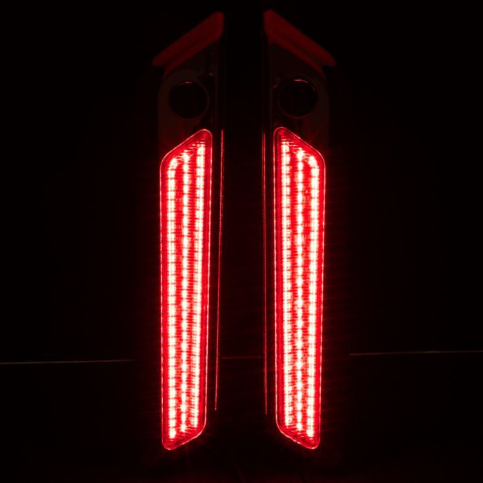 Chrome Saddlebag LED Latch Coverz™ for Harley® Touring Red Lens from HOGWORKZ led light