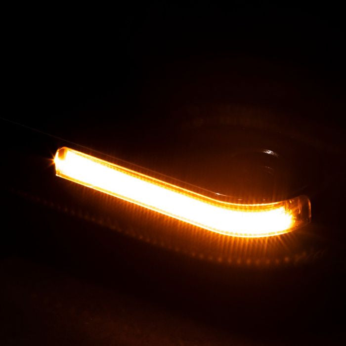 Harley-Davidson® Street Glide Touring LED Billet Fork DRL Turn Signals from HOGWORKZ amber light