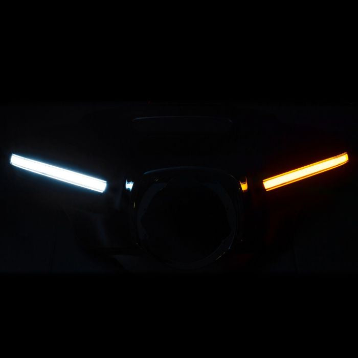 Color Matched Outer Fairing w/ Integrated LEDs for Harley® Touring White and Amber