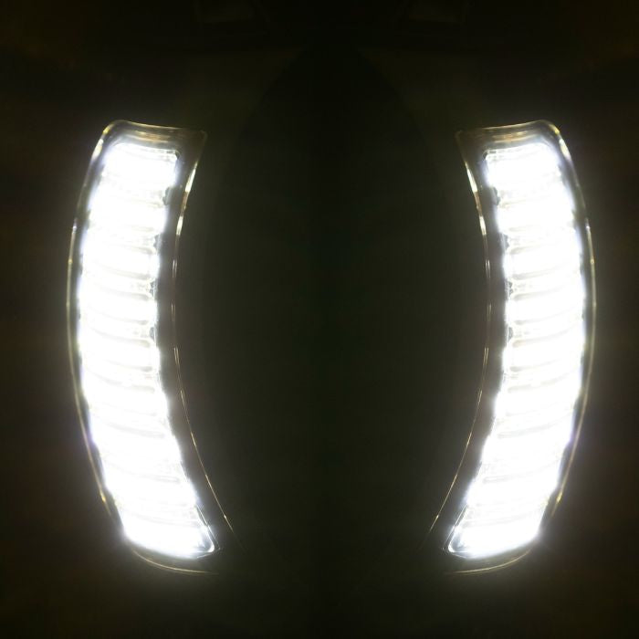 Chrome Road Glide Visionz LED Turn Signal & DRL Vent Inserts from HOGWORKZ® white light