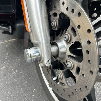 Contrast Cut Chrome Front Axle Nut Covers for Harley-Davidson® Motorcycles