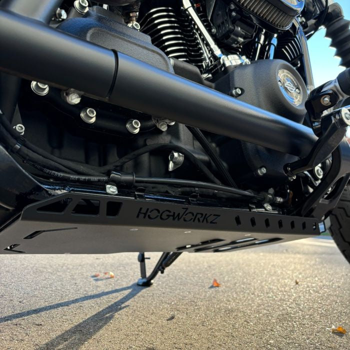 m8 softail skid plate black
