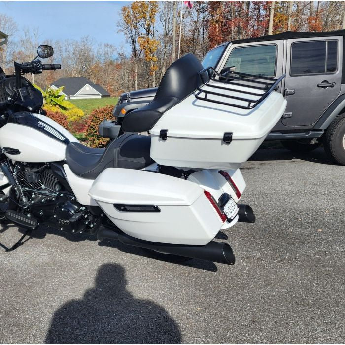 Color Matched King Tour Pack w/ Full Backrest & Black Hardware for Harley® Touring '97-'26