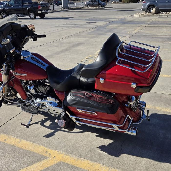 Color Matched King Tour Pack w/ Full Backrest & Chrome Hardware for Harley® Touring '97-'26