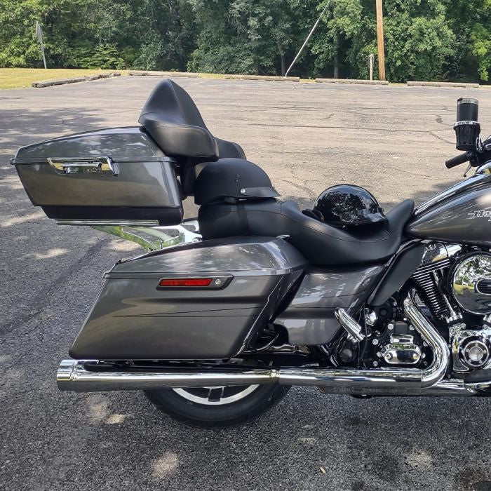 Color Matched King Tour Pack w/ Full Backrest & Chrome Hardware for Harley® Touring '97-'26