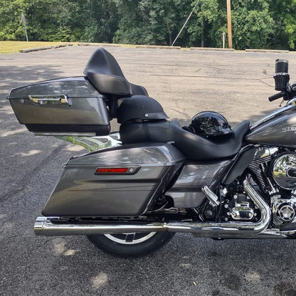 Color Matched King Tour Pack w/ Full Backrest & Chrome Hardware for Harley® Touring '97-'26