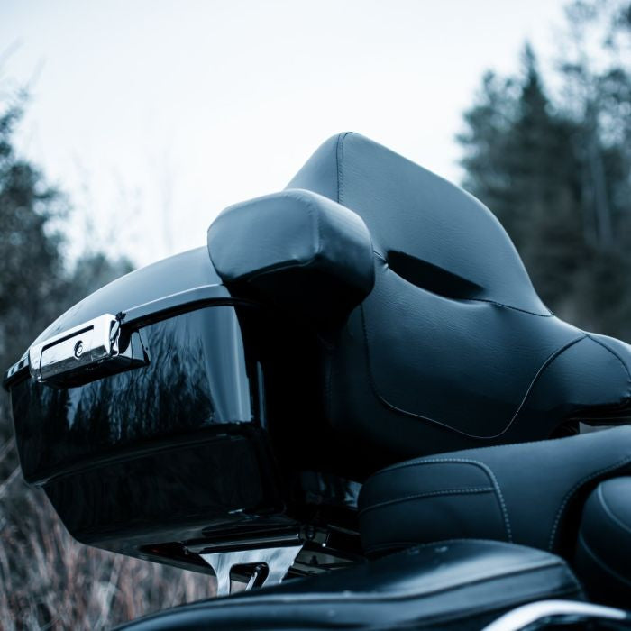 Color Matched King Tour Pack w/ Full Backrest & Chrome Hardware for Harley® Touring '97-'26