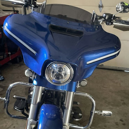 HOGWORKZ blue led outer fairing on Street Glide
