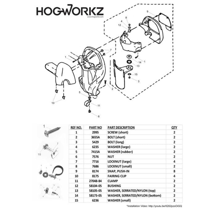 Complete Lower Vented Fairing Hardware Kit for Harley® Touring