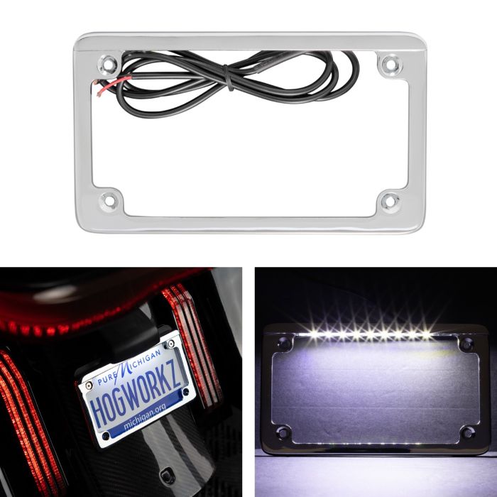 chrome LED license plate frame from hogworkz