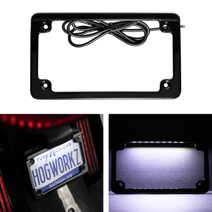 hogworkz led black license plate frame
