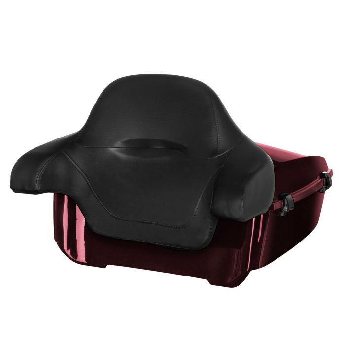 Maroon Metallic King Tour Pack w/ Full Backrest & Black Hardware for Indian®