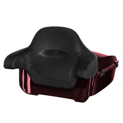 Maroon Metallic King Tour Pack w/ Full Backrest & Black Hardware for Indian®