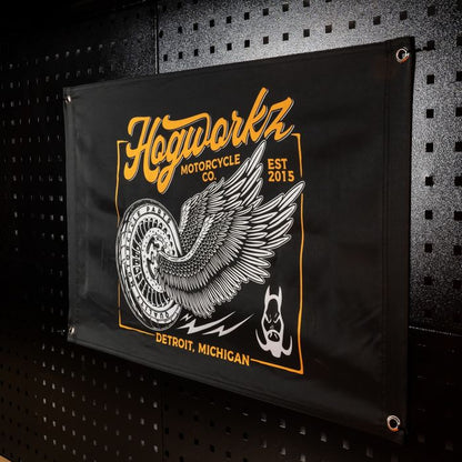 HOGWORKZ® Wheels Up Garage Flag | 18" x 30"