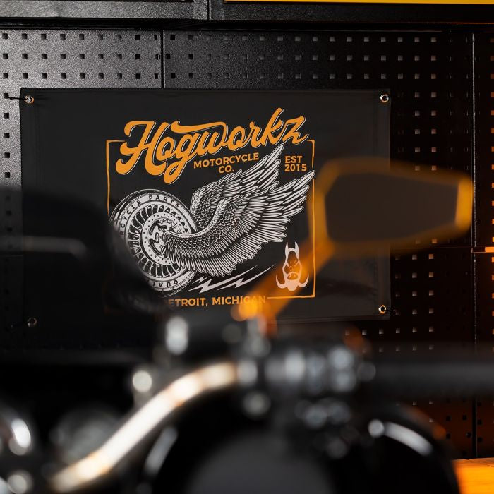 HOGWORKZ® Wheels Up Garage Flag | 18" x 30"