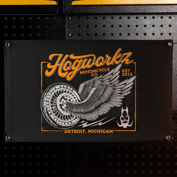 HOGWORKZ® Wheels Up Garage Flag | 18" x 30"