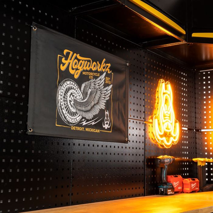 HOGWORKZ® Wheels Up Garage Flag | 18" x 30"