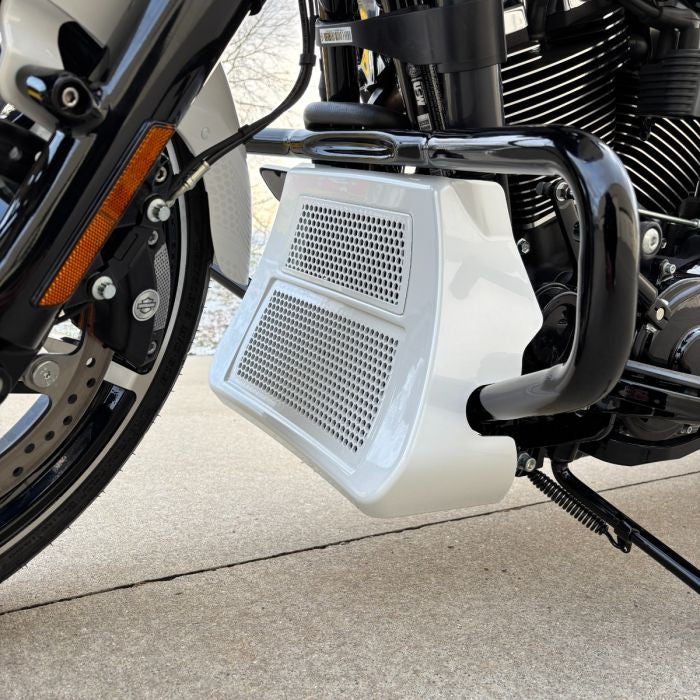Color Match Oil Cooler Cover for Harley® Touring on bike