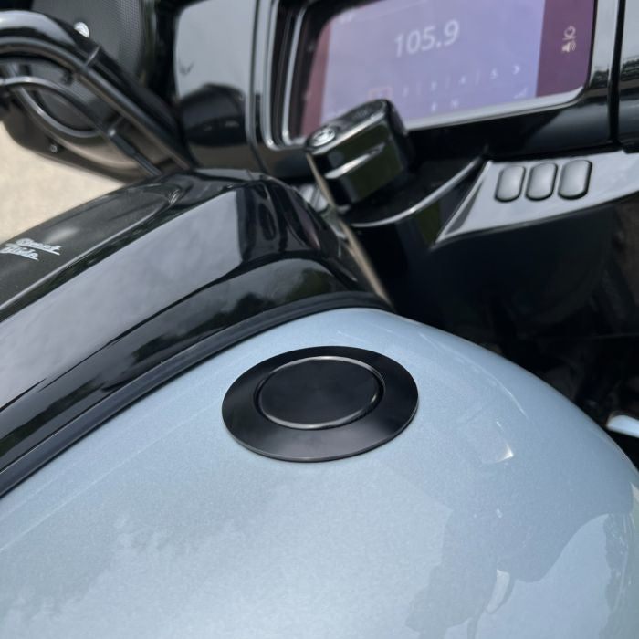 Black Flush Mount Pop-Up Gas Cap for Harley-Davidson® from HOGWORKZ®  on street glide