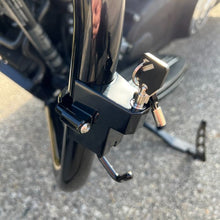 HOGWORKZ® Fort Knox Universal Helmet Lock in Black on bike