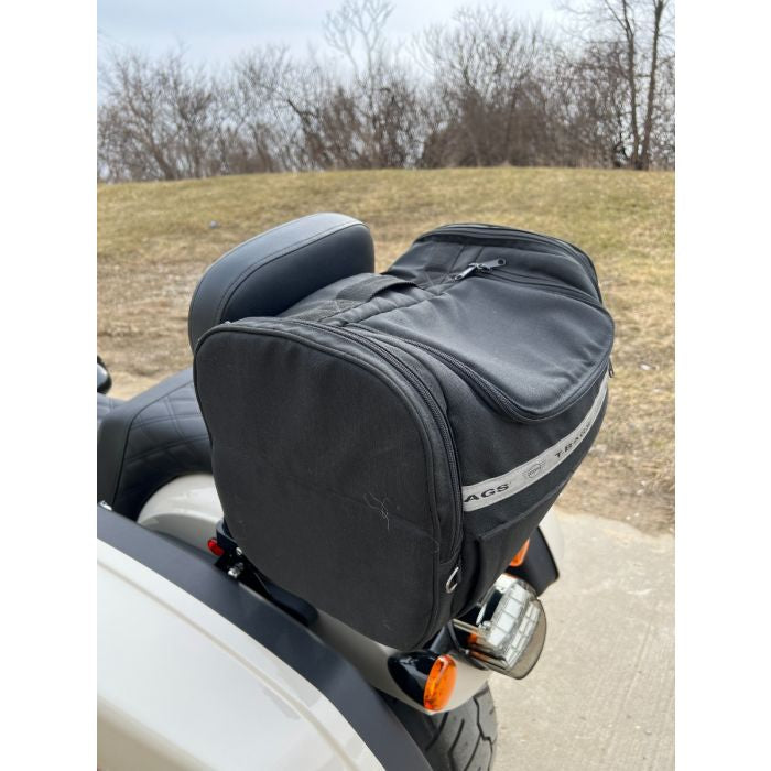 Black Luggage Rack Add-On on Harley® Low Rider from HOGWORKZ bag