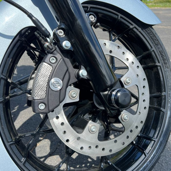 Contrast Cut Black Front Axle Nut Covers for Harley-Davidson® Motorcycles