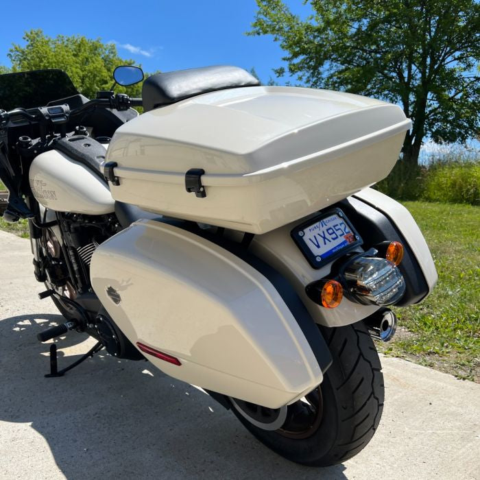 Harley® Softail Low Rider / Sport Glide Chrome Solo Tour Pack Moun from HOGWORKZ rear