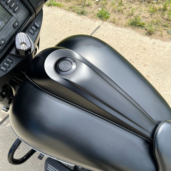 Denim black Harley low profile gas tank dash from HOGWORKZ