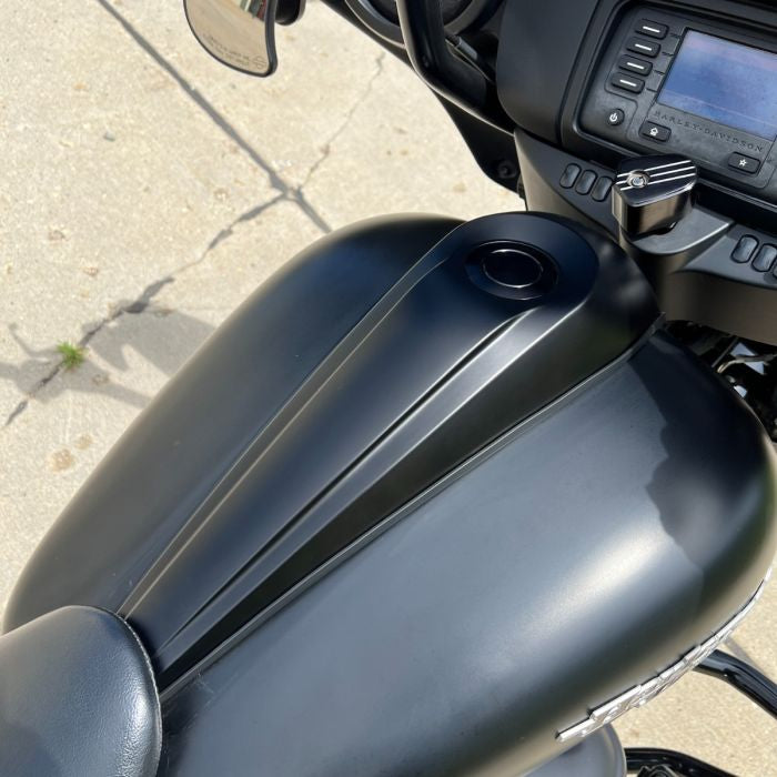 Denim black Harley low profile gas tank dash from HOGWORKZ