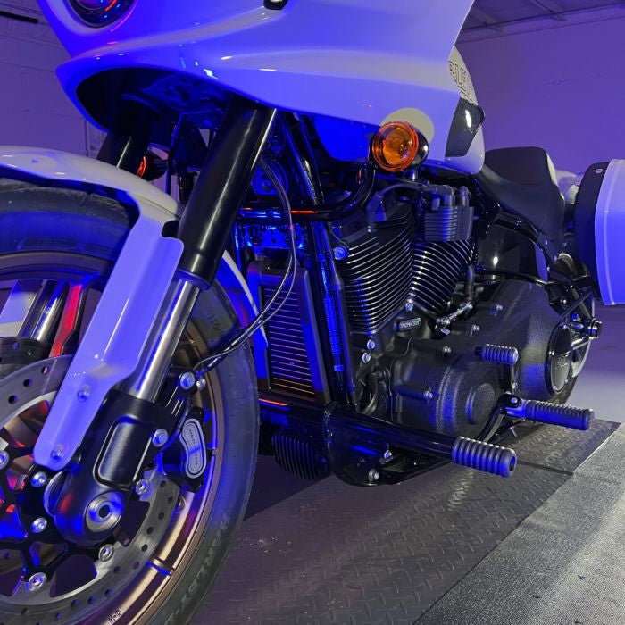 Black Highway Peg Crash Bar for Harley® Softail from HOGWORKZ on Low Rider ST angle