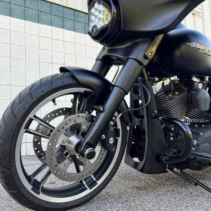 Denim Black 19" Chopped Front Fender for Harley® Touring from HOGWORKZ on bike