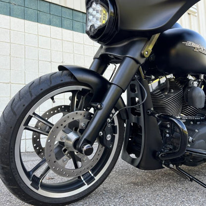 Denim Black 19" Chopped Front Fender for Harley® Touring from HOGWORKZ on bike