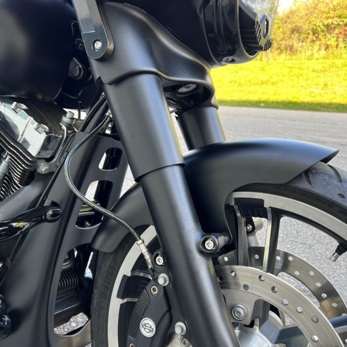 Denim Black 19" Chopped Front Fender for Harley® Touring from HOGWORKZ close up