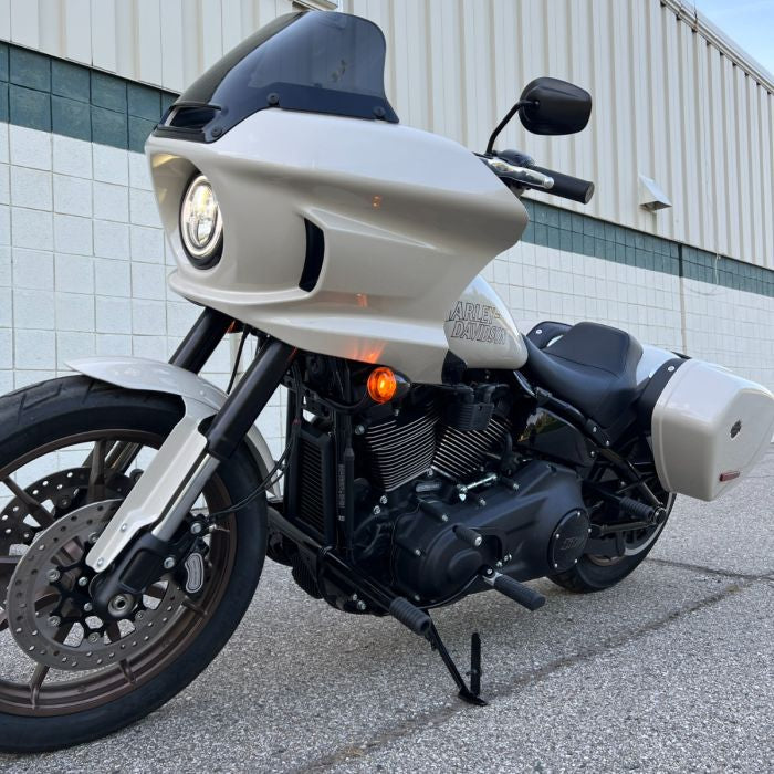 Black Highway Peg Crash Bar for Harley® Softail from HOGWORKZ on Low Rider ST full bike