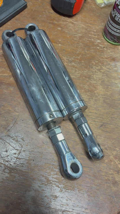 Chrome Billet Slim Shock Set Adjustable For Harley-Davidson Softail 90-99