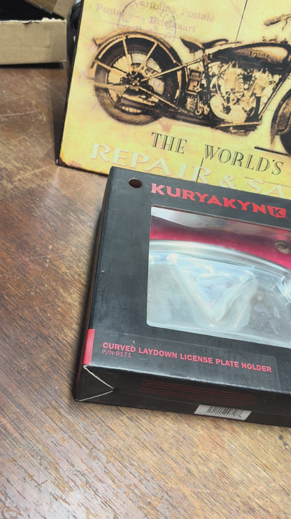 Kuryakyn 9171 Curved Laydown License Plate Holder 4in 7in NEW