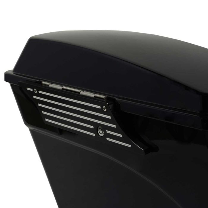 Black Straight Edge Latch Covers for Harley® Saddlebags '94-'13